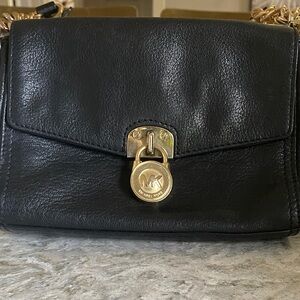 Michael Kors Black Crossbody Bag with Gold Accents